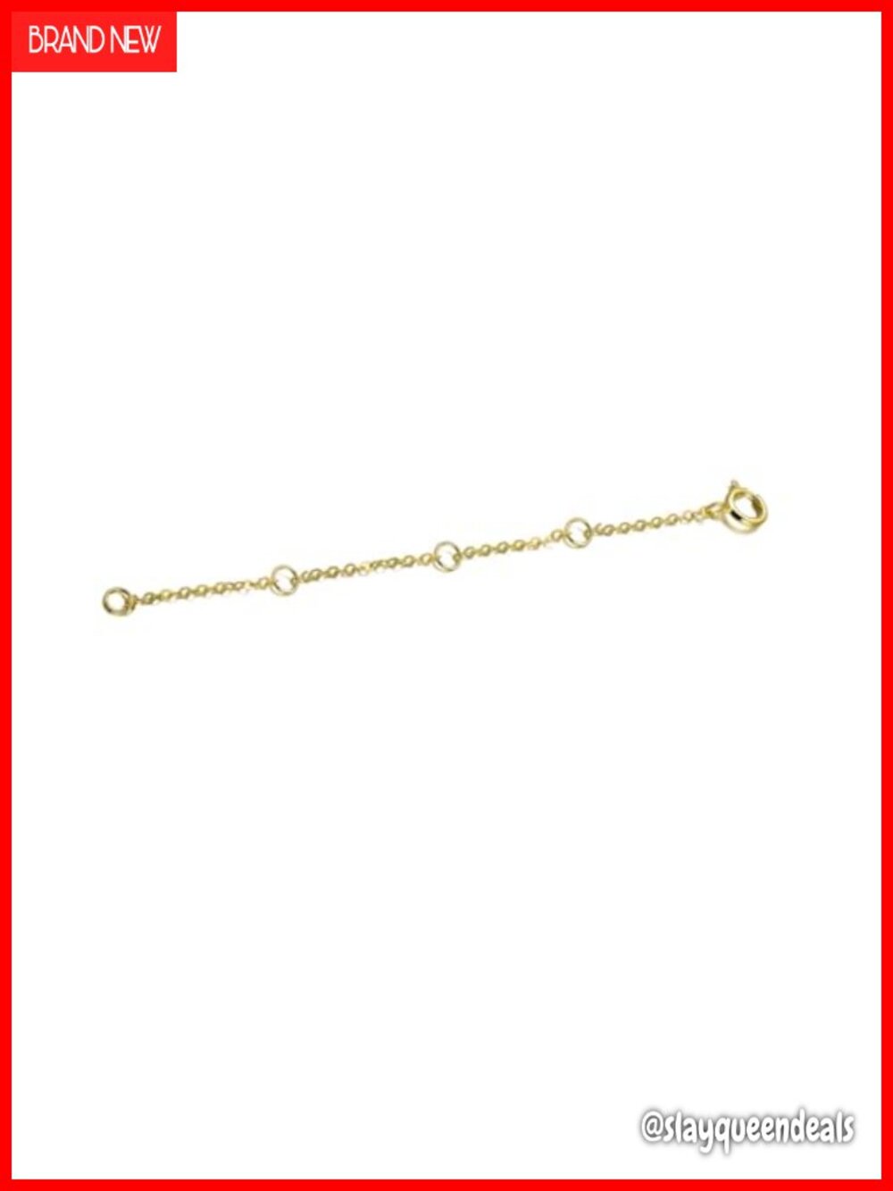 14K Solid Gold Chain Necklace Extender 2 Inch Adjustable for Necklace Bracelet